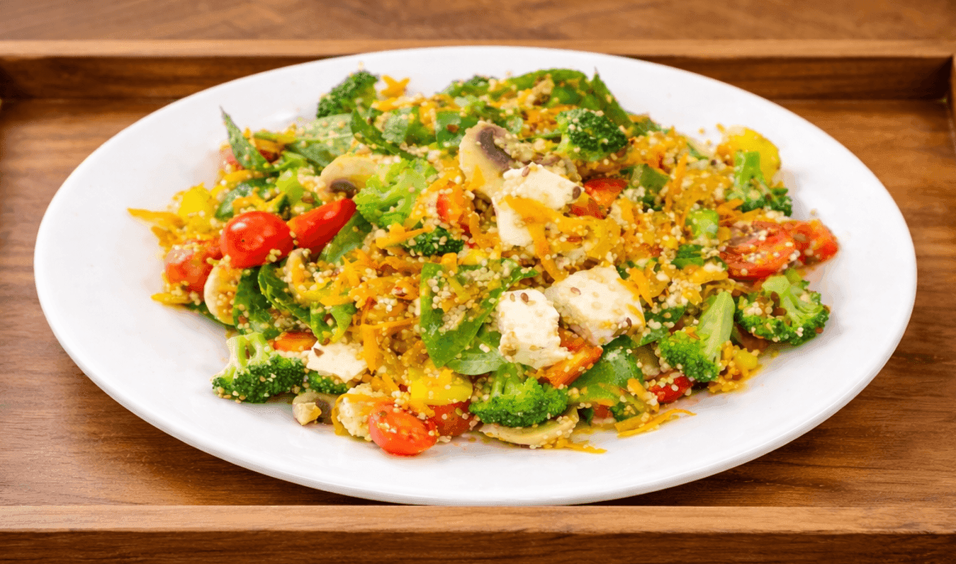 Sanjeev Kapoor's Power Protein Salad with sprouted legumes, paneer, and chaat masala